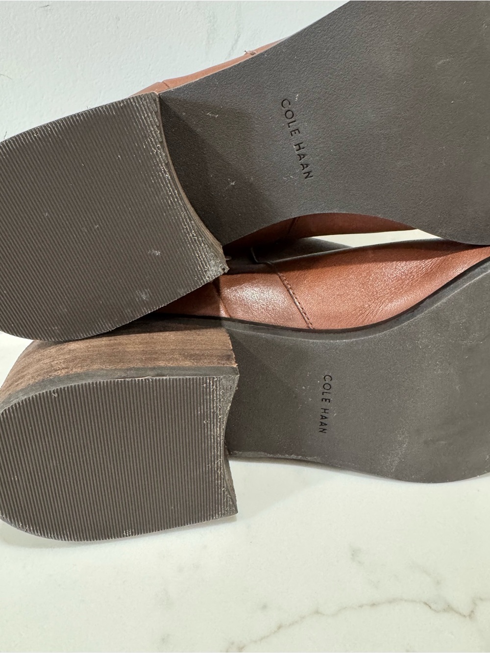 Cole Haan Brown Leather Side-Zip Ankle Booties - Picture 7 of 8